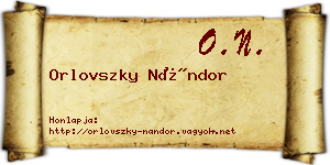 Orlovszky Nándor névjegykártya