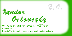 nandor orlovszky business card